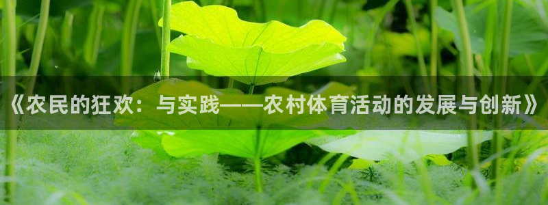betway西汉姆联官网：《农民的狂欢：与实践——农村体育活动的发展与创新》